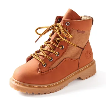 

New Winter Martens Boots Kids British Style Comfortable Walking Botas Boys Soft Todder Girls Boots Keep Warm Plush Fashion Shoes