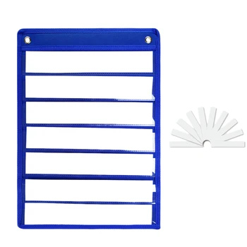 

Magnetic Pocket Chart with 10 Dry Erase Cards for Standards Daily Schedule Activities Class Demonstrations
