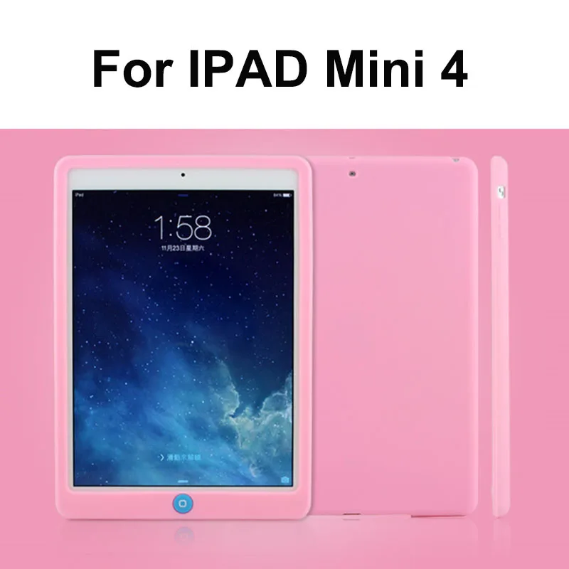 mini 4 pink 7,9 дюймов детский ударопрочный чехол для планшета для iPad Mini 1 2 3 Мягкий Силиконовый прочный Чехол на заднюю панель защитный чехол для iPad Mini 4 Чехол - Color: mini 4 pink