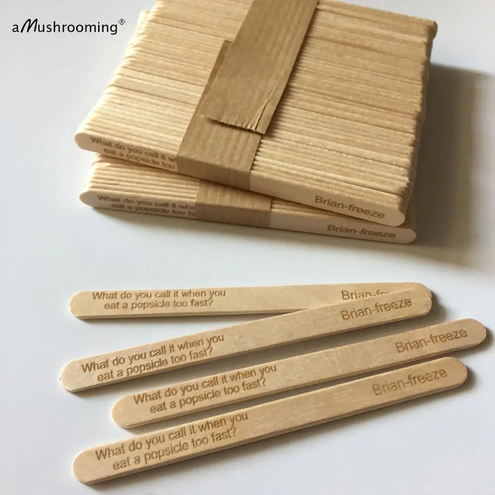 Personalized Wooden Popsicle Sticks 6.5 Inch Themed Party Treat Sustainable Art Crafts Supply Sturdy Wood Cake Pop | Дом и сад