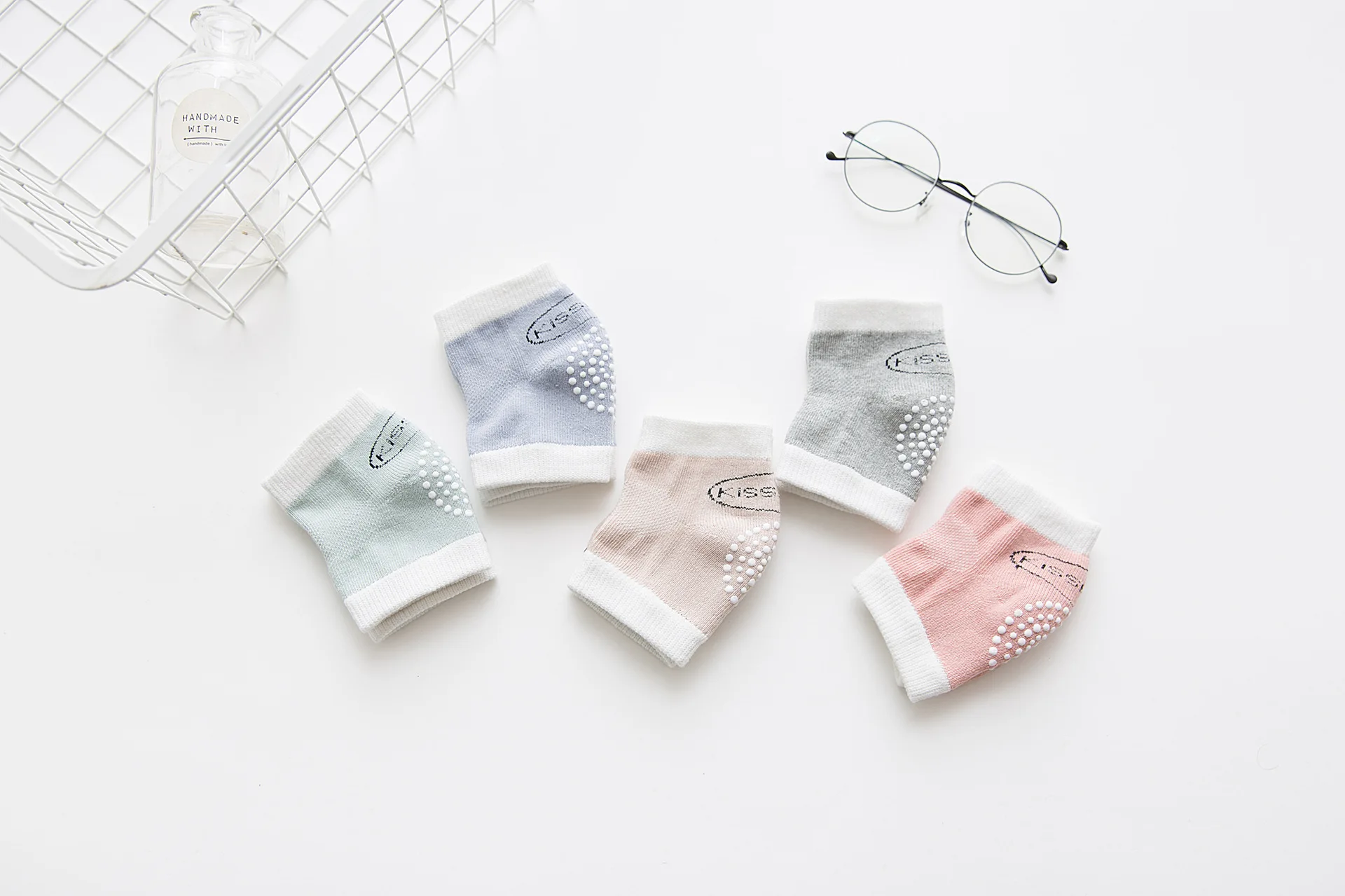 Korean-style New Style Baby Kneecap Anti-slip Dispensing Summer Mesh Breathable Baby Sheath Plain Color Crawling Socks