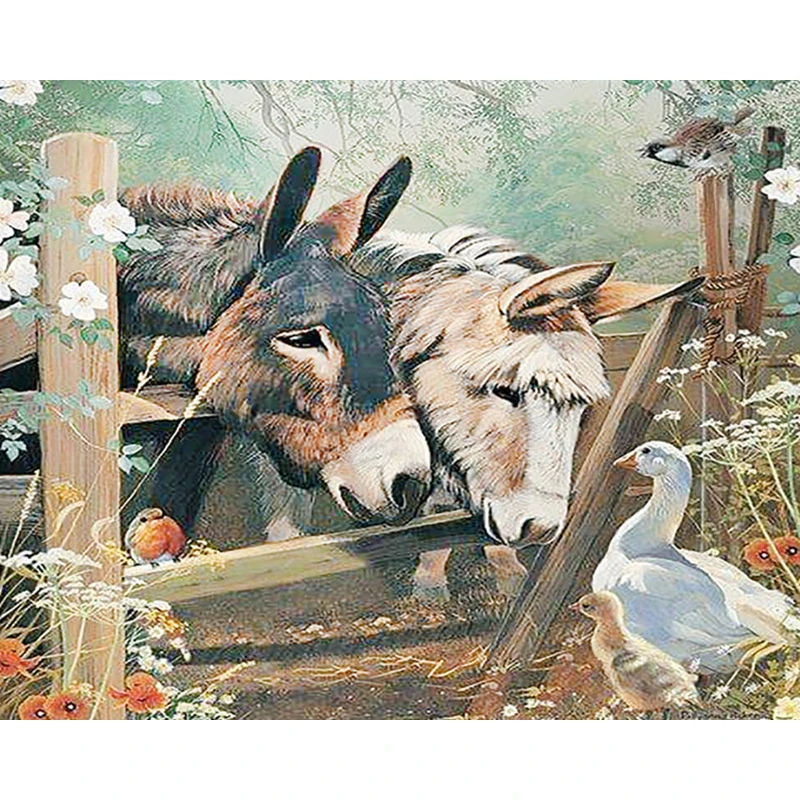 5D-DIY-Diamond-Cross-Animal-Donkey-With-Duck-Embroidery-Diamond-Embroidery-Diamond-Wall-Stickers-Home-Decoration