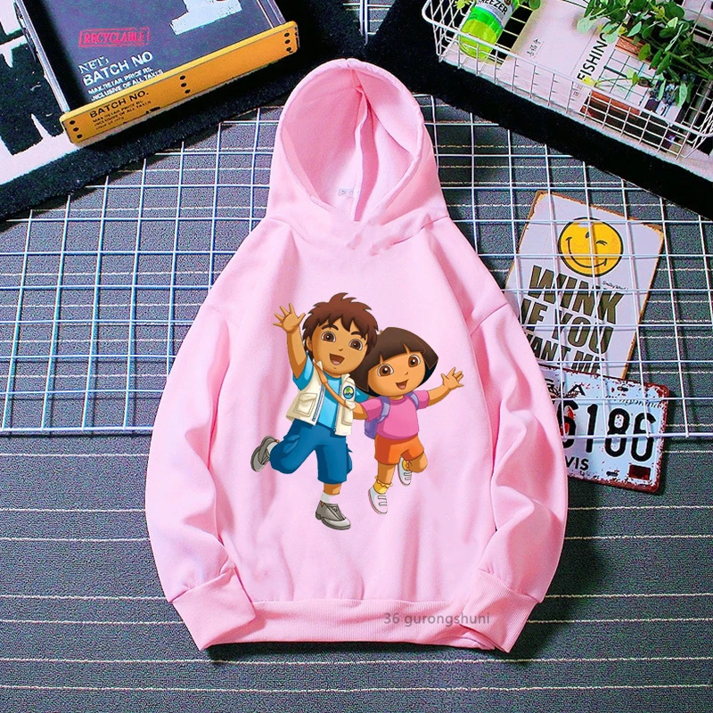 

Newly Children's Hoodie Funny (Diego) Explorer Cartoon Print Boys Hoodie Fashion Harajuku Girls Sweatshirt Jacket Tops Wholesale