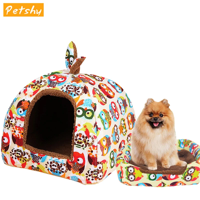 

Petshy Washable Dog Cat Bed House Kennel For Pet Medium Big Dogs Yurt Tent Puppy Cat Nest Sofa Pet Cave Mat Cushion Pad Dog Home