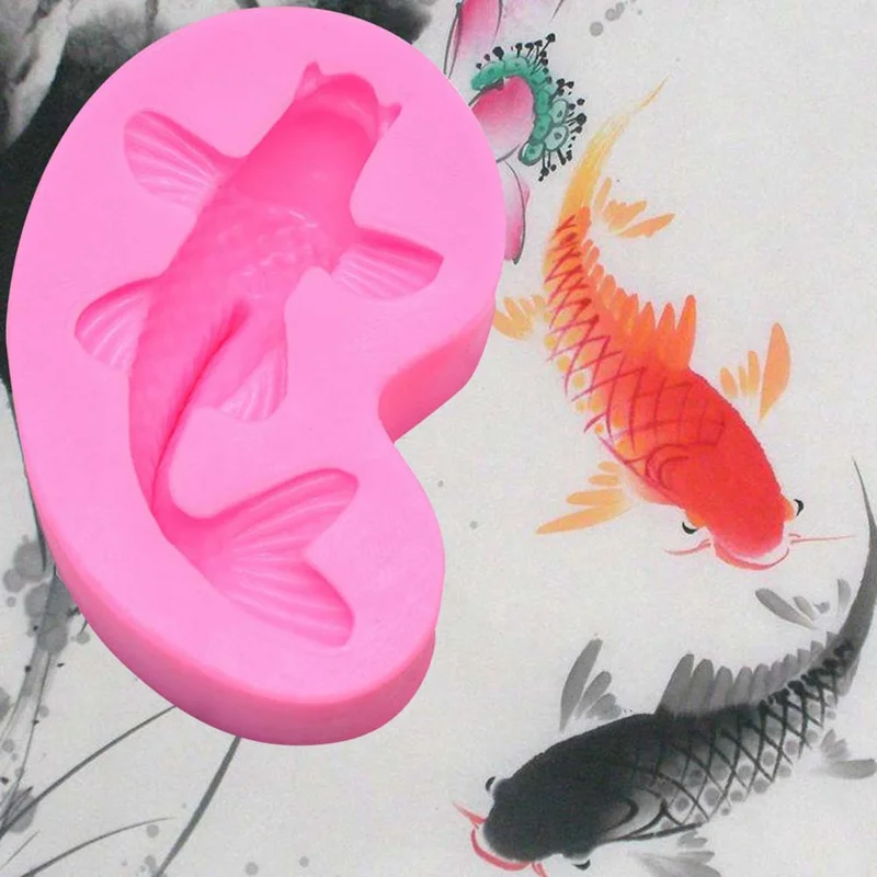 DIY 3D Koi рыба карп плесень пластик желе ручной работы Sugarcraft плесень торт пудинг шоколадная форма выпечки инструмент посуда