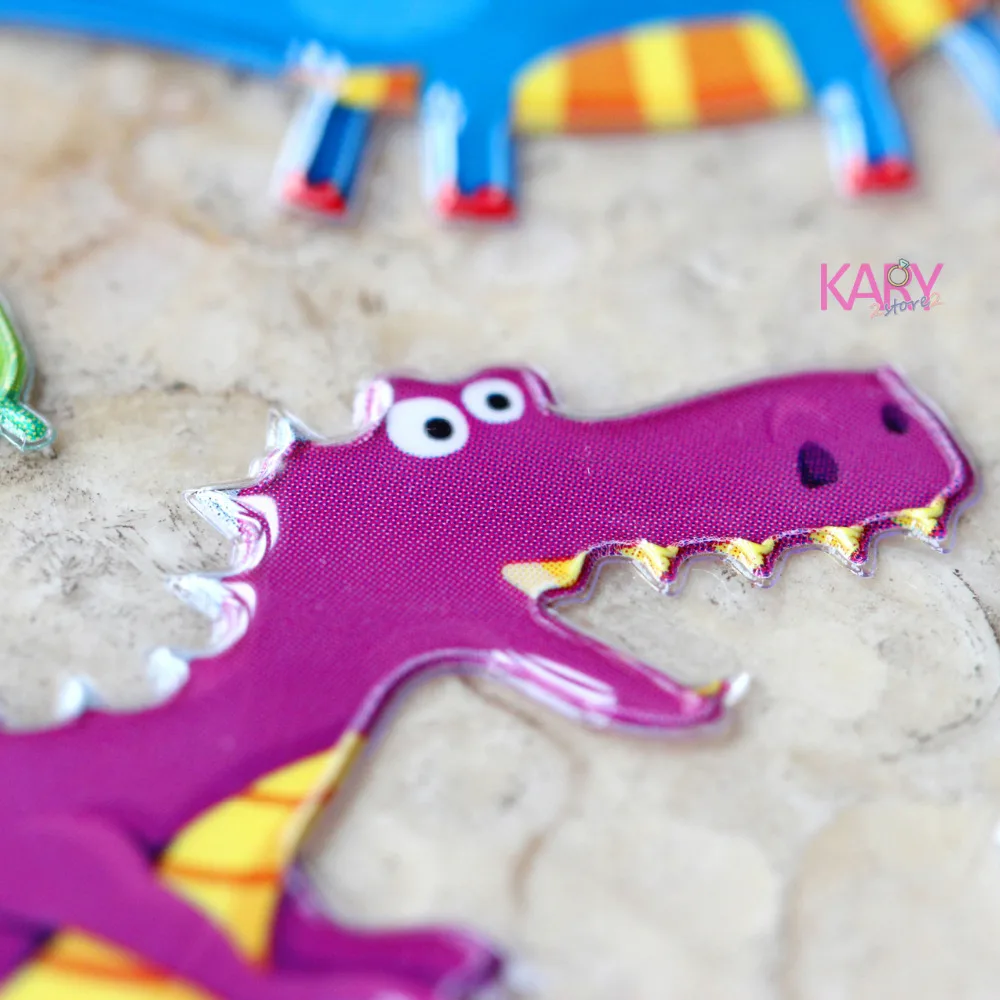 Мультфильм динозавра T-Rex в парк развлечений вулкан древних Kawaii подарок игрушки вознаграждение для детей Дети Скрапбукинг игры с украшением в виде кристаллов наклейки& фон 04