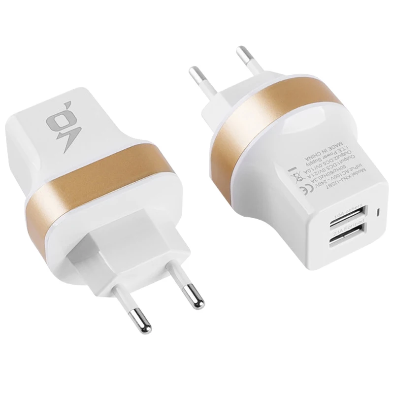 EU-Yellow ЕС Мульти USB настенное зарядное устройство портативное 2 порта зарядное устройство кирпич Путешествия Разъем куб телефон зарядка iPhone X/8 Plus/8 iPad samsung Galaxy - Цвет: EU-Yellow