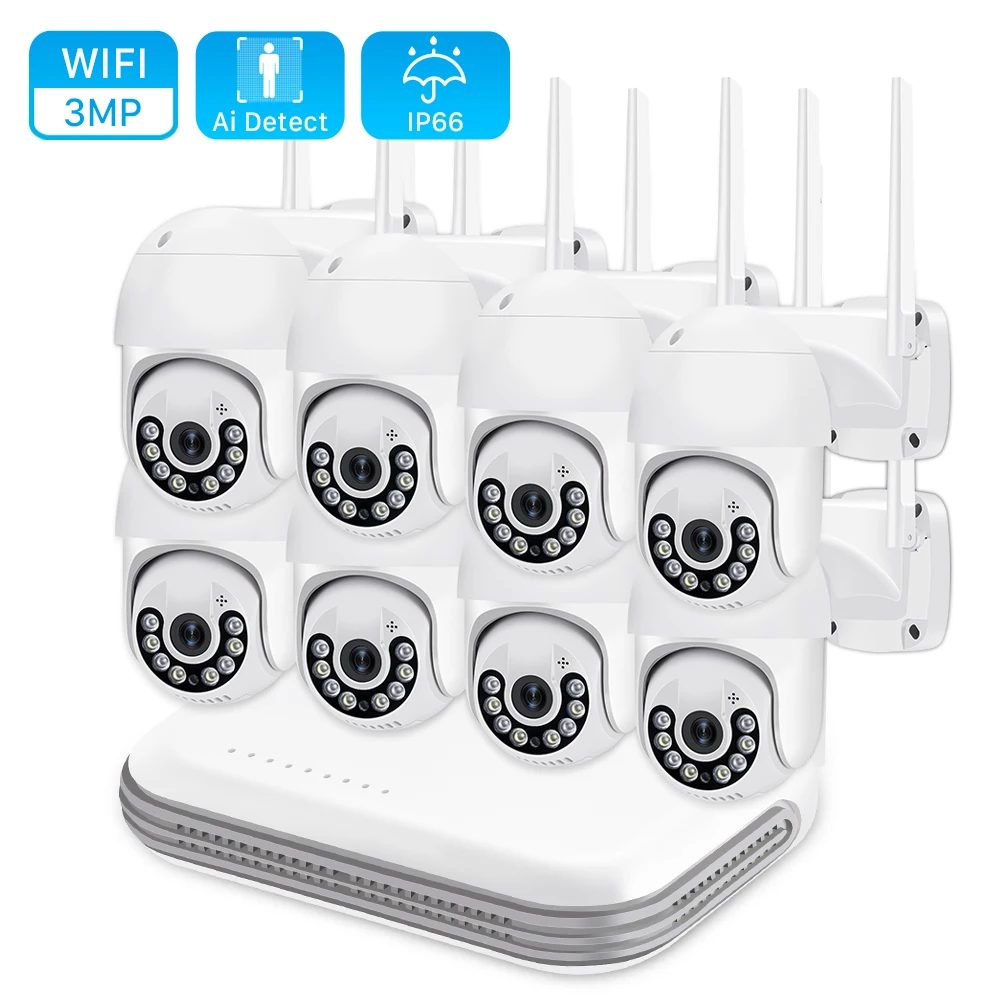 

IP-камера видеонаблюдения H.265, 8 каналов, 3 Мп, аудио, Wi-Fi, PTZ
