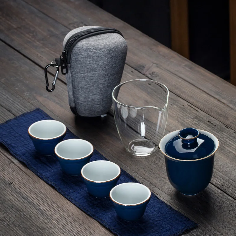 Дорожная сумка китайский чайный набор кунг-фу gaiwan Чайник чашки ярмарка кружка