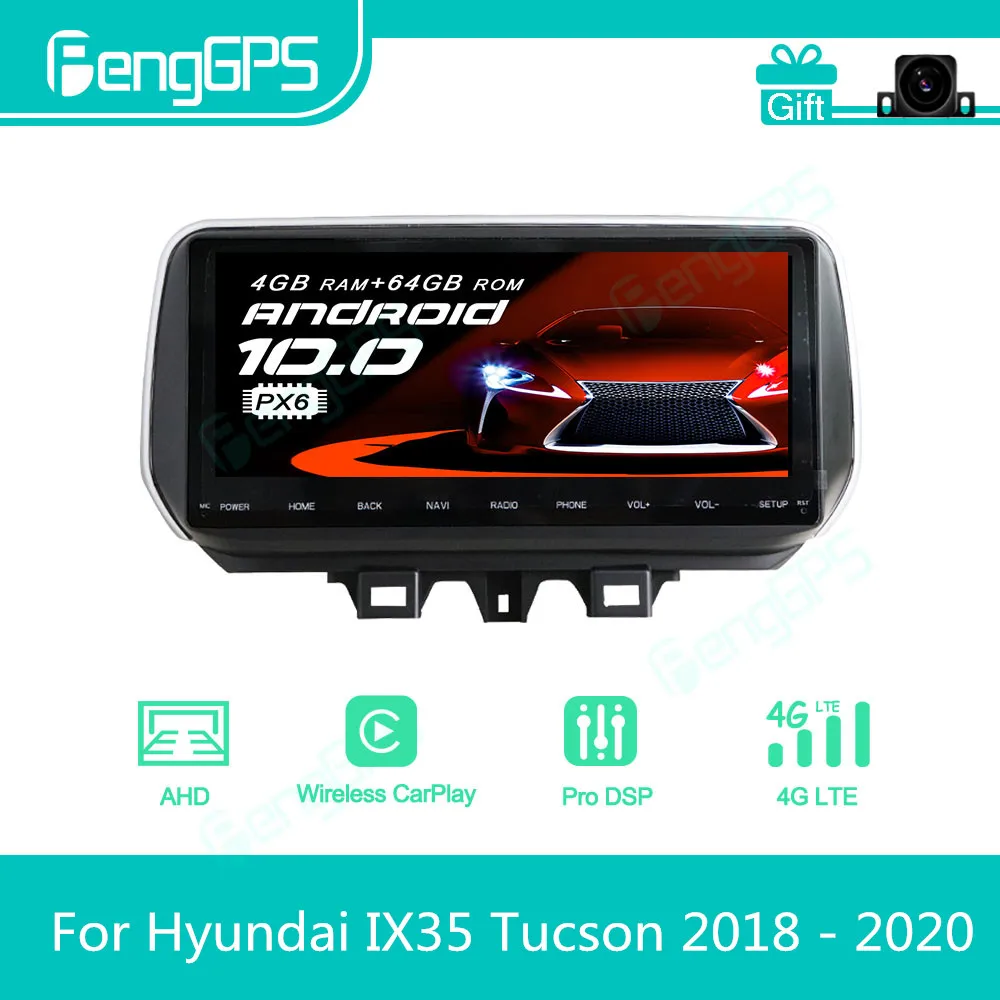 Per Hyundai Ix35 Tucson 2018 - 2020 Android Autoradio Stereo Lettore Multimediale 2 Din Autoradio Navigazione Gps Schermo Unità Px6