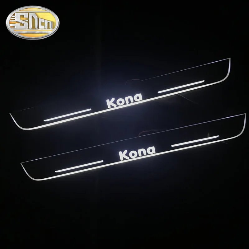 SNCN Автомобильный светодиодный дверной порог для hyundai Kona ультратонкий акриловый Динамический светодиодный светильник