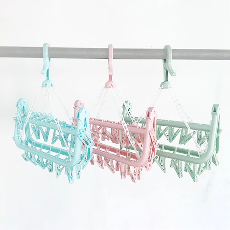 Drying Rack Household 32 Clips Drying Rack Clip Square Foldable Plastic