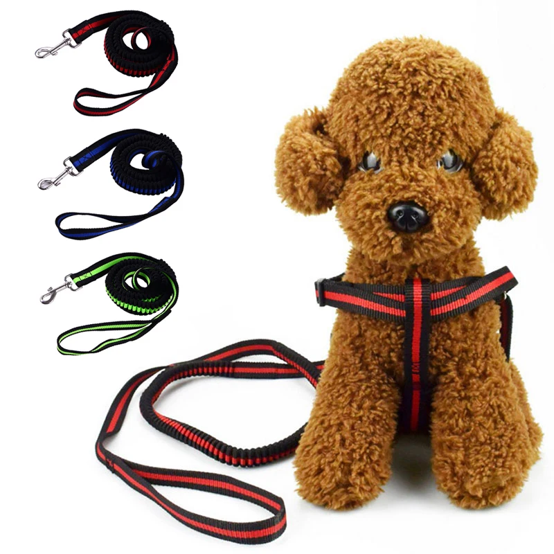 Elastic Dogs Cats Leash Outdoor Solid Color Imitation Nylon Retractable