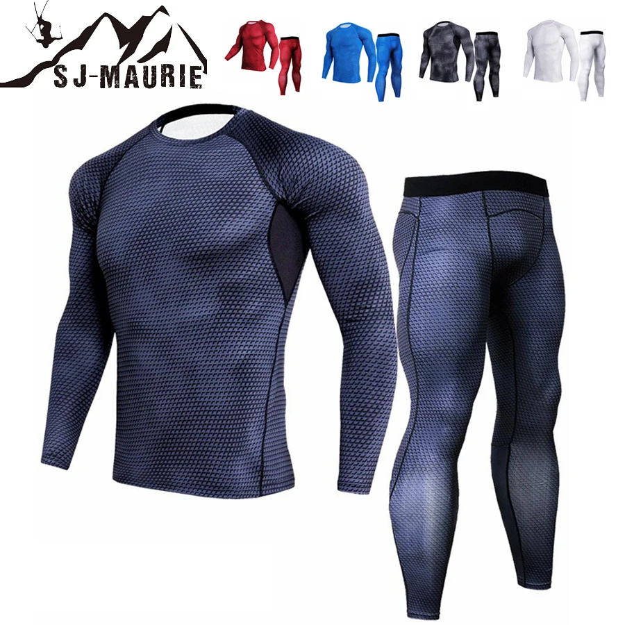 2019 Men Running Sets Fitness Clothing Set Suits Long Sleeve