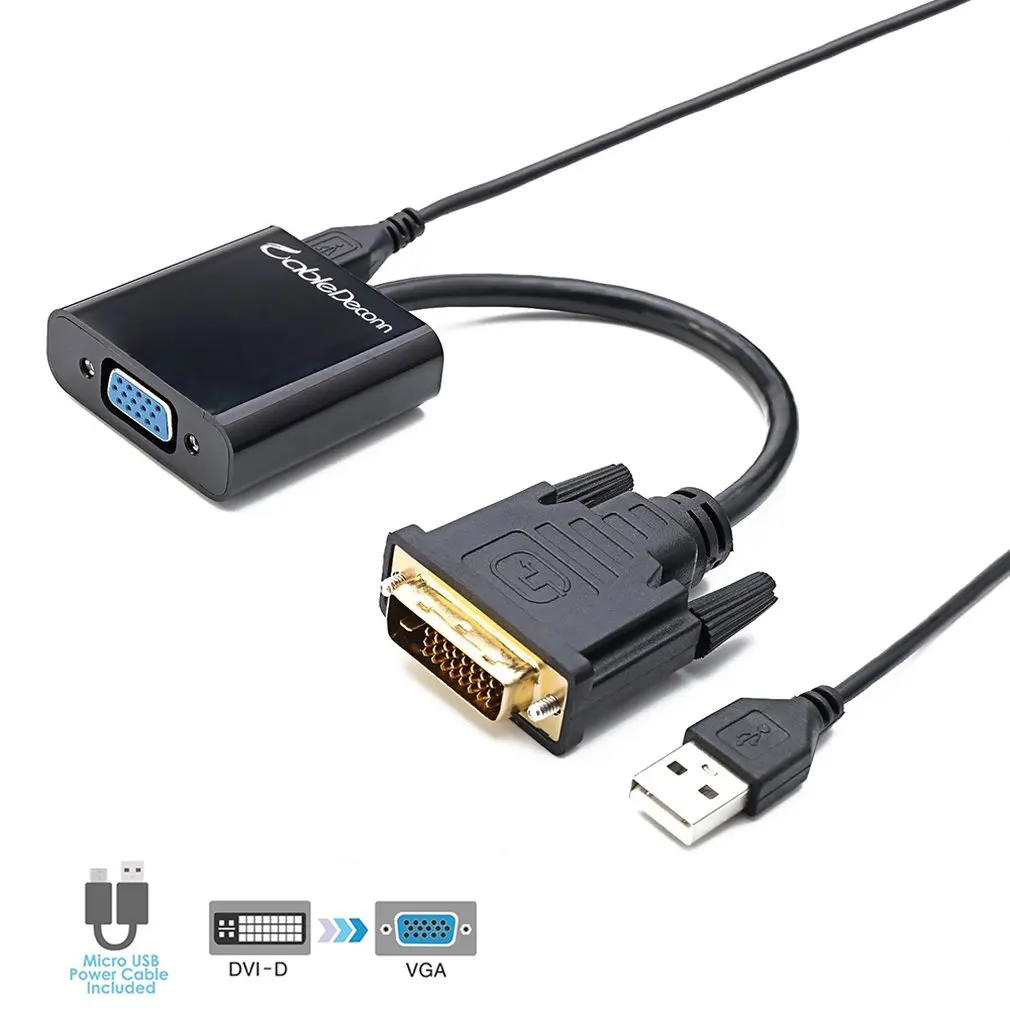 DVI-D VGA адаптер видео кабель конвертер DVI-D VGA активный 1080P для проектора ТВ ПК