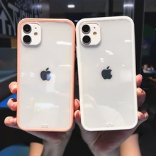 

Ottwn Transparent Soft Cases For iPhone 11 Pro Max X XS XR Xs Max 7 8 Plus High TPU Straight Edge Dual Color Back Covers shell