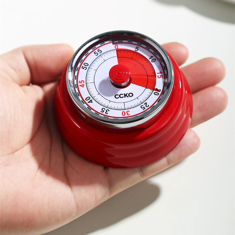 Retro Kitchen Timer Mechanical Stainless Steel Countdown Alarm Clock Fridge Magnet Visual Timer Kitchen Device Sets Stopwatch