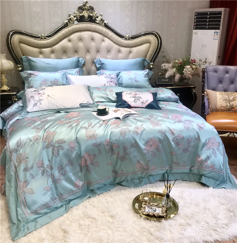 Роскошные жаккардовые постельное белье queen/king size комплект постельного белья 4/6/10 шт. пододеяльник комплекты толстые Постельное белье из хлопка набор