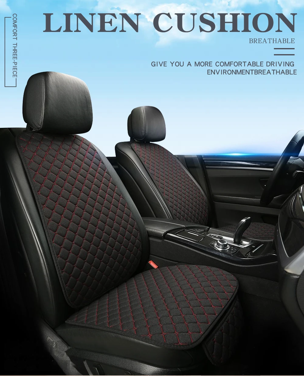 

Car seat Front Rear Back Cushion Pad Mat with Backrest Car Seat Cushion Cover Front Rear Cushion Breathable Protector Protector