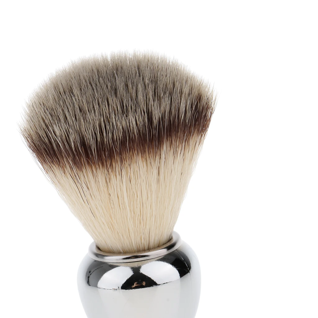 1 Piece Men Soft  Nylon Alloy Handle Shaving Brush Hair Cutting Dust Facial Beard Cleaning Tool 105 x 50 mm