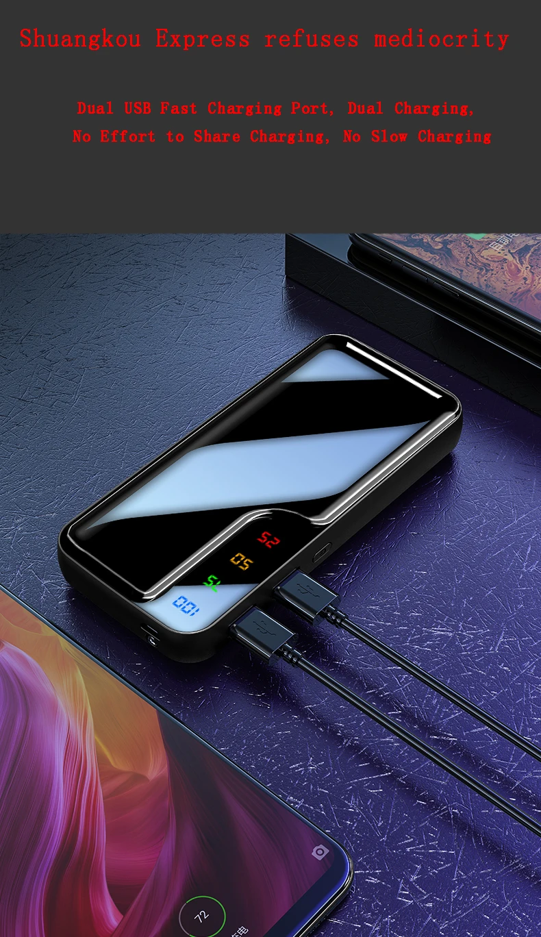 Горячая mi ni power Bank 10000mAh power bank зарядное устройство с двумя usb-портами Внешняя батарея Poverbank портативный для iPhone 7 8 x Xiaomi mi светодиодный