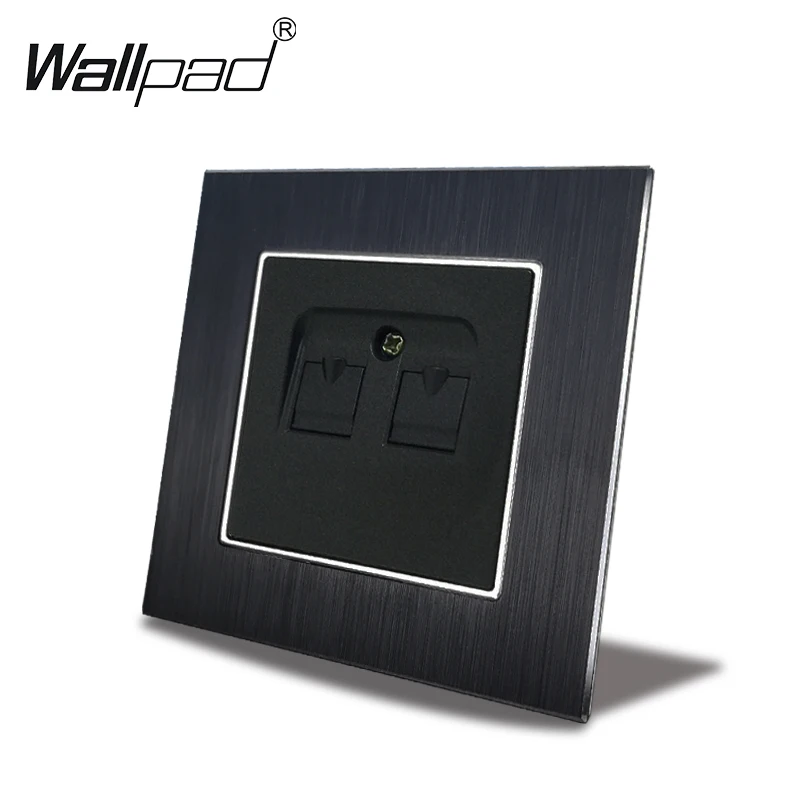 ЕС Double Data Cat6 розетки Wallpad 110V 240V AC металлическая хромированная пластина CAT 6 RJ45