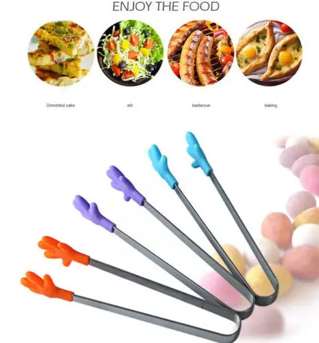 

Small Stainless Steel Food Silicone Clip Mini Tools BBQ Palm Non-slip Solid Ice Square Suger Clip Barbecue Baking Accessories