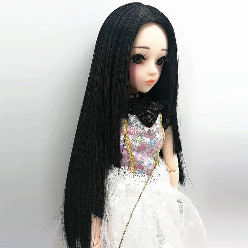 

1/3 1/4 1/6 1/8 Bjd Sd Doll Wig High Temperature Long Black Straight Hair For Girl Doll Wig Doll accessories Multi-color options