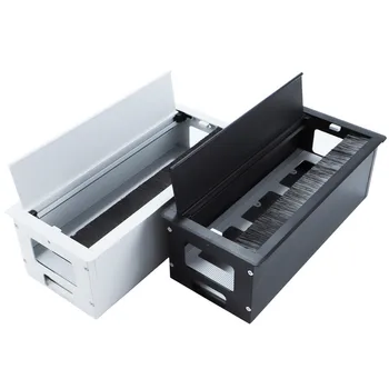 

Square Aluminum Buffer Damping Desk Outlet Hole Cover Can Installed Socket Switch Conference Computer Desk Cable Channel Cover
