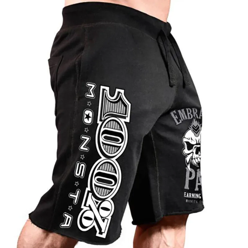 Мужские хлопковые шорты до середины икры для фитнеса, бодибилдинга, повседневные бегуны для тренировок, Брендовые спортивные короткие штаны, спортивные штаны, спортивная одежда