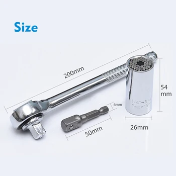 

In Stock Universal Torque- Wrench- Set Head Socket Sleeve 7-19mm Power Drill Ratchet Bushing Spanner- Key Magic Multi Hand Tools
