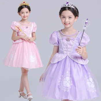 

Sofia Christmas Party Cosplay Dress Children Cinderella Clothes Dress Up Kids Snow White Princess Costume Kids Girls Performance