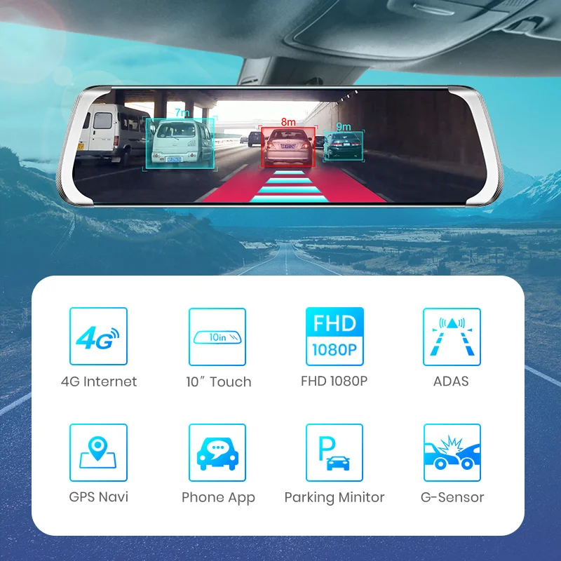 Junsun Android 8,1 Автомобильный видеорегистратор Камера ADAS Mirror Drive recorder dvr gps навигатор Авто FHD 1080P wifi видео регистратор
