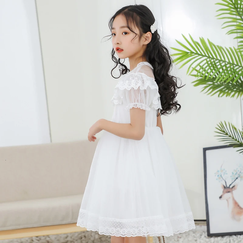 Princess Dress New Arrival Dresses For Girls Lace Gauze Tutu Birthday Party Dress Gift White Flower Girl Costume