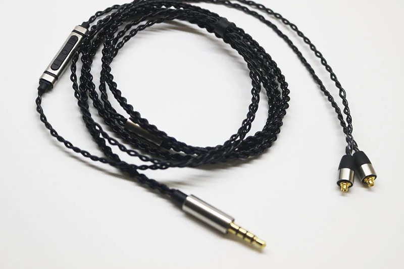 diy earphone MMCX cable with mic headset upgrade line headphones accessories for se535 se846