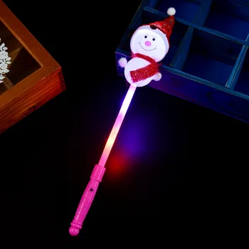 

LED Light Up Flash Wand lovely Cartoon Snowman Stick Luminous Toy Christmas New Year Gift Party Supplies Decor