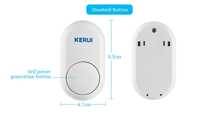 KERUI M518 домашний приветственный звонок дверной звонок беспроводной смарт-Кольцо Дверной звонок самопоколение без батареи кнопка 52 Песни опционально