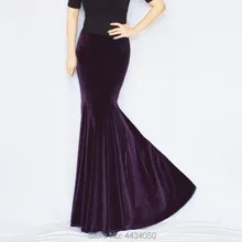 Новая мода Длинное Макси Весна и лето рыбий хвост Женская юбка винтажная бархатная элегантная Облегающие юбки