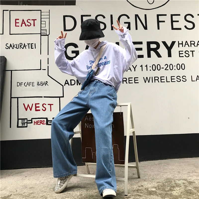 TANG джинсы с высокой талией женские джинсы для женщин Harajuku джинсовые брюки из гарема широкие синие джинсы