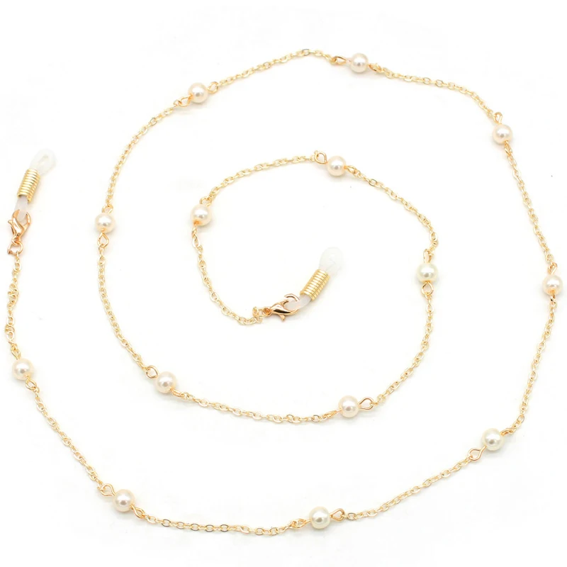 Золотая цепочка, жемчужные бусы, солнцезащитные очки, цепи, Женский Шнур для очков для чтения, держатель, шейный ремешок, веревка для очков, повязка на голову, аксессуары