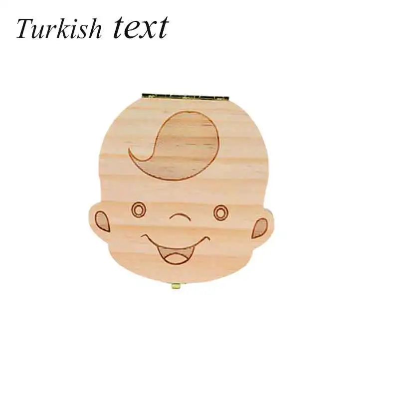 Turkish boy4 Турецкая/английская детская деревянная коробка для зубов, органайзер для хранения молочных зубов, для хранения зубов, для мальчиков и девочек, сувенир - Цвет: Turkish boy4