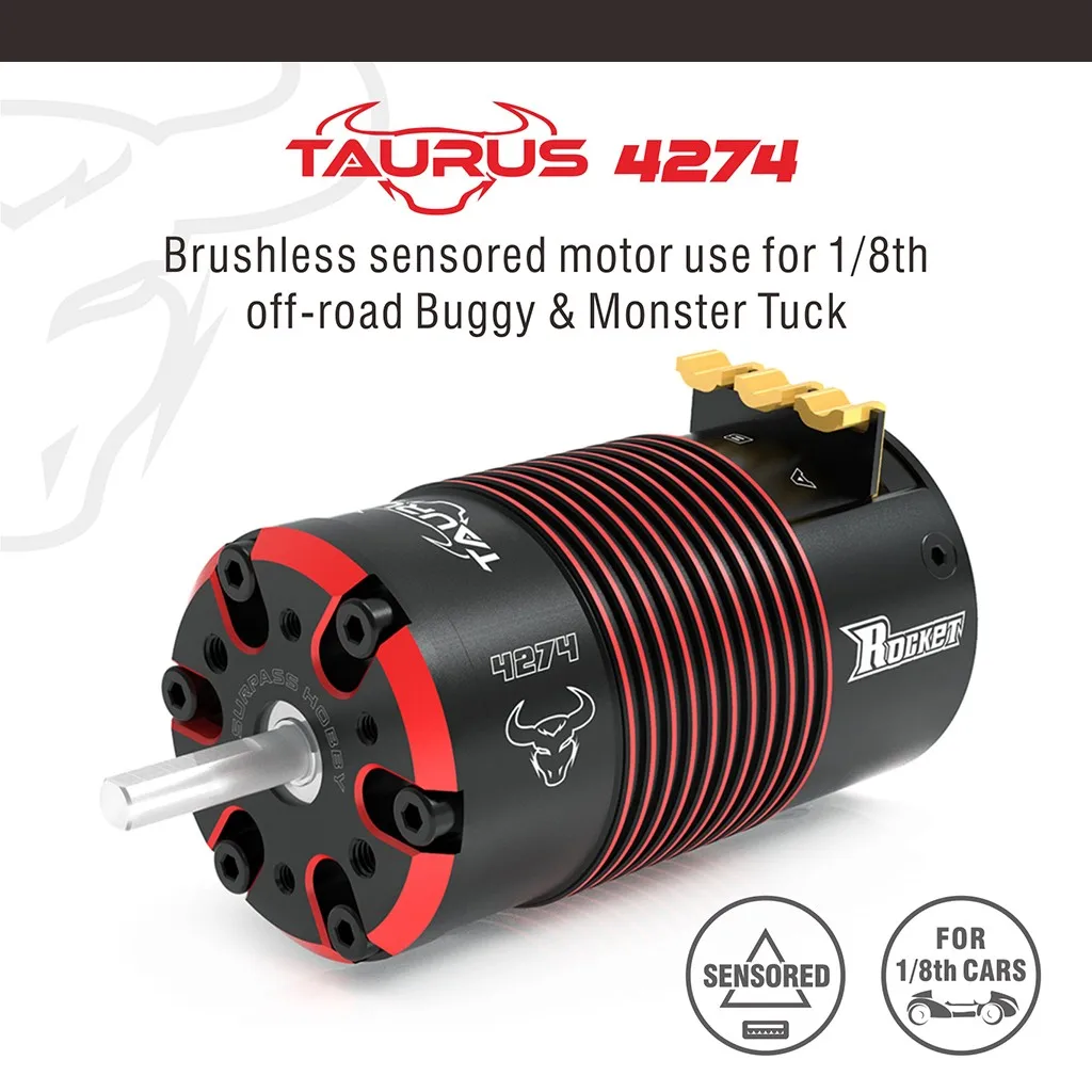 

SURPASSHOBBY Rocket 4274 V2 2000KV Sensored Brushless Motor for 1/8 RC Car High Quality RC Car Parts Car Accessories