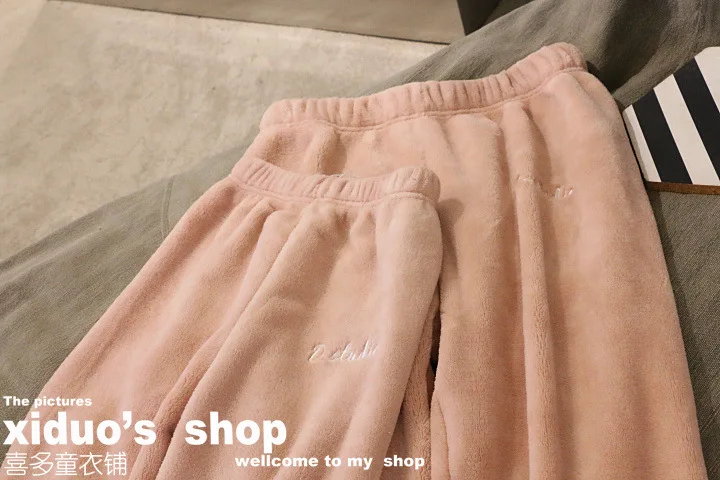 Spring New Products Girls South Korea Versitile Fashion Household Warm Pants Lazy Berber Fleece Casual Household Pants