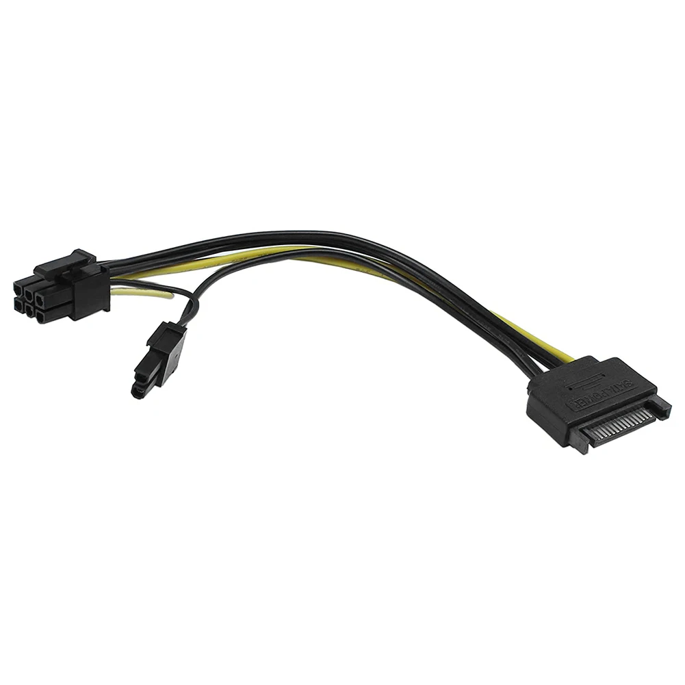 Кабель питания PCI-e 15 Pin SATA папа-8 (6 + 2) SATA-8 PCI Express адаптер для видеокарты 8 дюймов |