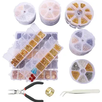 

Box Pack Lobster Chain Pins Set Clasps Beads Caps Tools Copper Wire Open Jump Rings Earring Hook Jewelry Making Supplies Kit