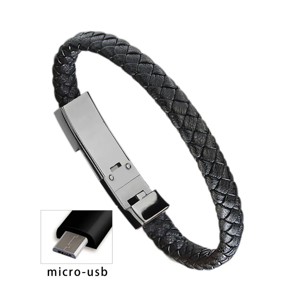 Portable Bracelet Wristband USB Cable Phone Charger For Samsung Huawei XiaoMi Charging Data Sync Cord Micro USB Type C Cable