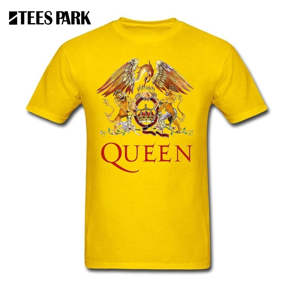 Футболки queen классический queen Crest футболки queen Для мужчин для взрослых с О-образным вырезом короткий рукав Рок Музыкальная Футболка Высокое качество XXXL - Цвет: Цвет: желтый