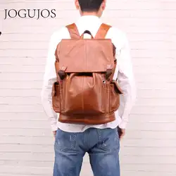JOGOJOS новый мужской рюкзак из натуральной кожи, рюкзак для альпинизма на открытом воздухе, мужской рюкзак для ноутбука, школьная сумка