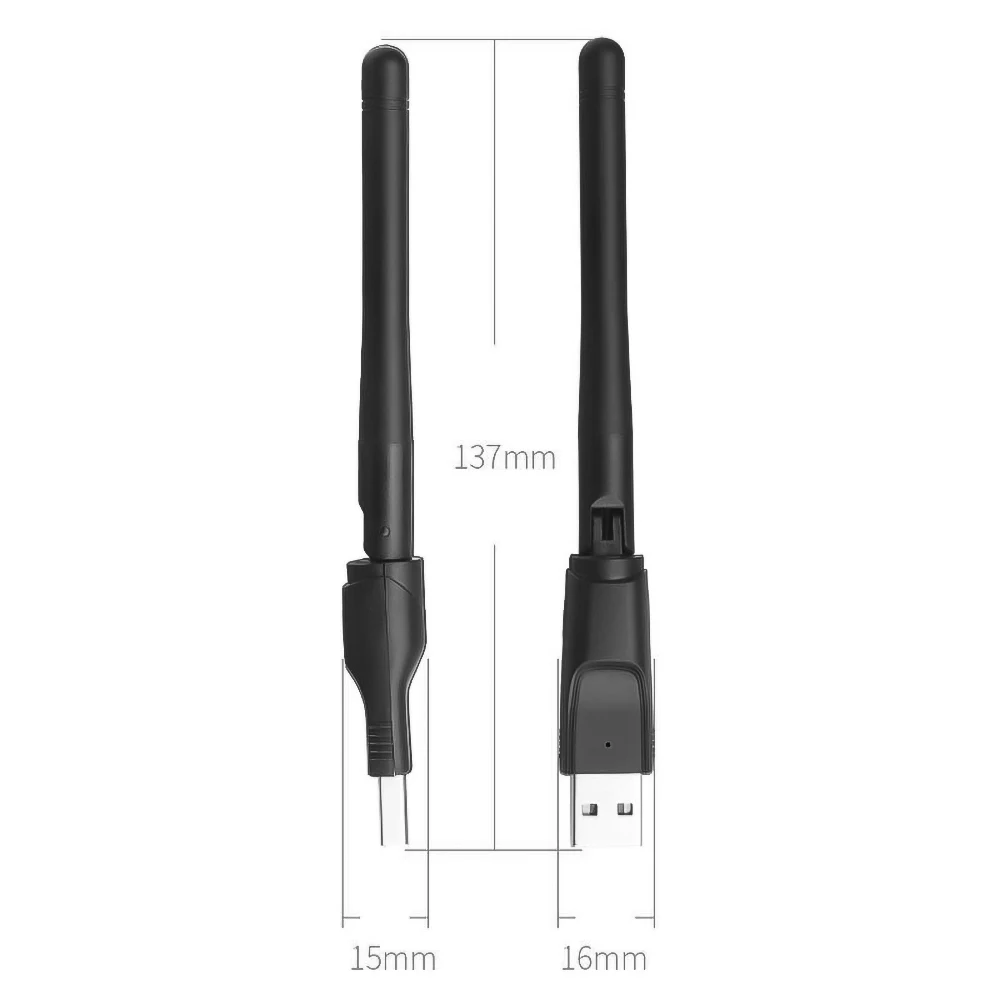 Мини Wi-Fi ключ MT7601 беспроводная WiFi сетевая карта 150 м USB 2,0 802,11 b/g/n LAN антенный адаптер с антенной для портативных ПК