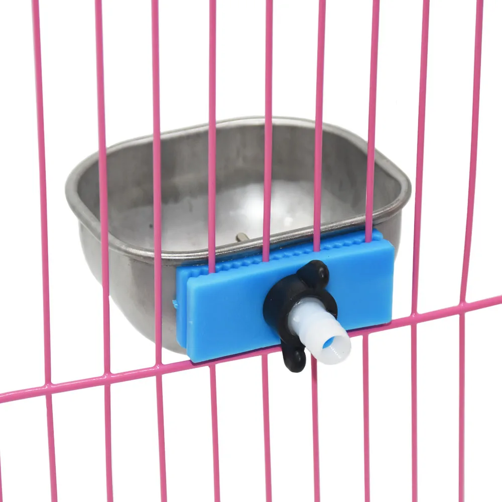 Stainless Steel Rabbit Water Bowl Farm Rabbit Automatic Drinker cage fix cup Raising Fox Mink Drinking Bowl 1 Pcs animal drinking bowl